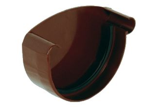 BRĄZOWA ZAŚLEPKA PRAWA DO RYNNY PCV 90 MM