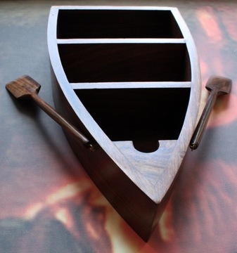 ДЕРЕВЯННАЯ ШКАФНАЯ ПОЛКА ЛОДКА С ВЕСЛАМИ В ПОДАРОК