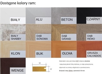 Lustro w ramie 130x70 CALVADOS i 50 ROZMIARÓW