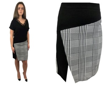 D3 SPÓDNICA SKÓRA EKO Z ROZCIĘCIEM CZARNA R.40