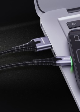 ESSAGER 3A TYPE-C USB-C QC 3.0 USB-кабель 1 м со светодиодом
