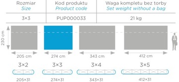 ПРЯМАЯ РЕКЛАМНАЯ СТЕНА 3x3 POPUP + ПРОЕКТ 72H