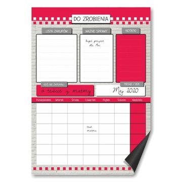 MIESIĘCZNY PLANER MAGNETYCZNY A3 magnes na lodówkę