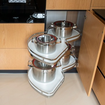 KOSZ NERKA AMIX MAGIC CORNER 1000 Z DOCIĄGIEM ANTRACYTOWA LEWA