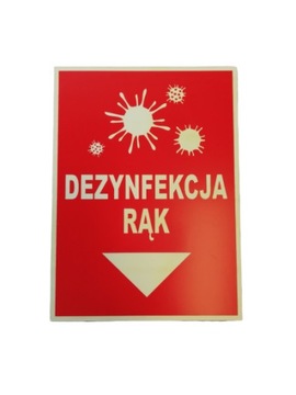 DEZYNFEKCJA RĄK Tabliczka, naklejka samoprzylepna
