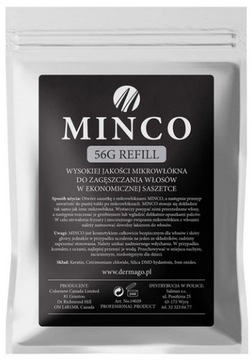 MINCO 56g Mikrowłókna Zagęszczające Rzadkie Włosy
