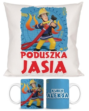 ZESTAW KUBEK + PODUSZKA STRAŻAK SAM PREZENT NR10