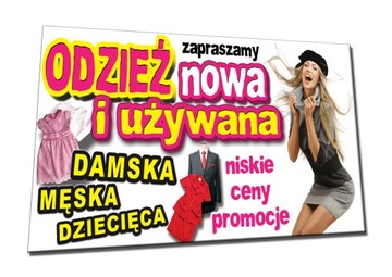 BANER REKLAMOWY SKLEP ODZIEŻ NOWA UŻYWANA wieszak