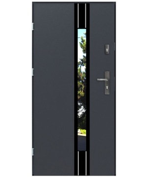 DRZWI ZEWNĘTRZE FUTURE 1 BLACK GLASS ALU