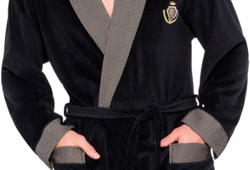 ХАЛАТ МУЖСКОЙ, ВЕЛУРОВЫЙ АТЛАСНЫЙ ВОРОТНИК, XXL