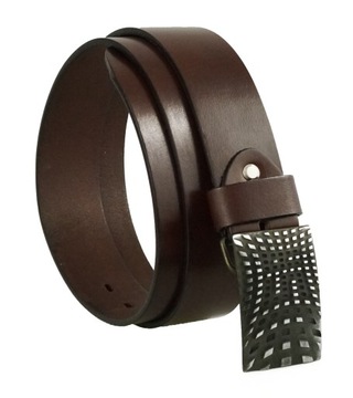 PASEK DO SPODNI 4CM SKÓRZANY BRĄZOWY 3D 100