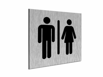 МУЖСКАЯ ЖЕНСКАЯ ПИКТОГРАММА НА УНИТАЗНОЙ ТАБЛИЧКЕ WC ALU