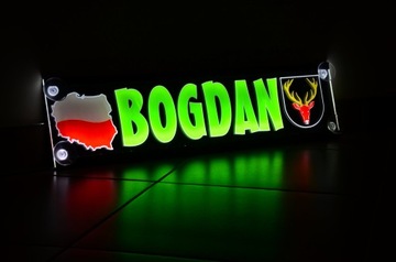 Табличка именная COLOR 50x16 TIR LED для водителя с именем, в подарок