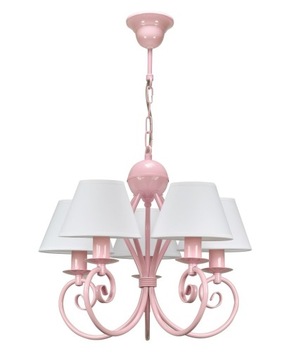 Różowy żyrandol z abażurkami piękna lampa LIVA 5