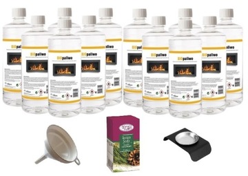 zestaw BIOPALIWO 12L płyn paliwo biokominka + pojemnik olejek kusząca sosna