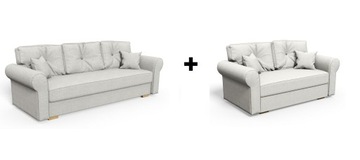 KANAPA sofa WERSALKA chesterfield 3+2 ZESTAW zamsz