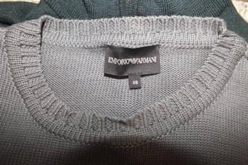 Emporio Armani sweter męski 48 M bawełna logo