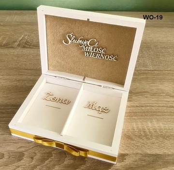 Коробка для обручальных колец и конверты с графическими именами U94