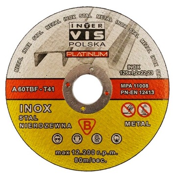 TARCZA DO CIĘCIA METALU 125x1,2 I-V PLATINUM 5 SZT