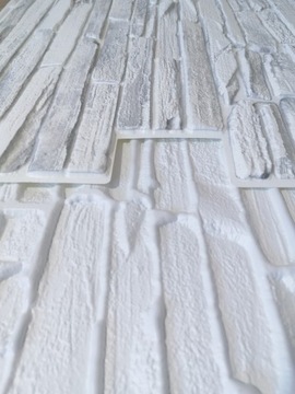 Стеновая панель из ПВХ White Rock 3D Белый кирпич и камень