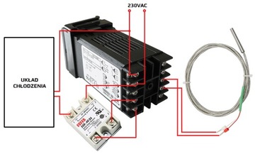 РЕГУЛЯТОР НАПРЯЖЕНИЯ ТЕМПЕРАТУРЫ REX-C100V+ PT100+ ДАТЧИК ССР 40А + РАДИАТОР