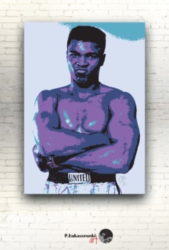 MUHAMMAD ALI - IMAGE 80x60 - постер боксер на холсте