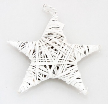 DEKORACJA świąteczna GWIAZDA WIKLINOWA biała