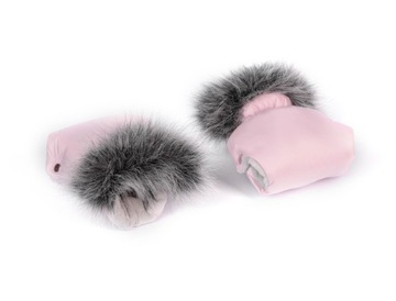 PIĘKNE MUFFKI, RĘKAWICZKI DO WÓZKA, SANEK - FUTRO