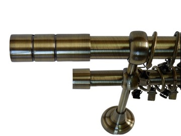 Карниз для штор + сайлент-кольца МЕТАЛЛ 25/19ММ ДВОЙНОЙ 400СМ