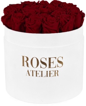 Цветочная коробка красная ETERNAL ROSES от Roses Atelier