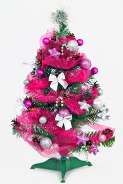 РОЖДЕСТВЕНСКАЯ ЕЛКА в цветочном горшке с декором, украшенная светодиодной подсветкой, 60 см