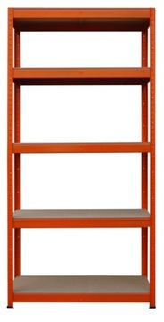 REGAŁ METALOWY MAGAZYNOWY POMARAŃCZOWY 180x90x40 100kg x 5 PÓŁEK