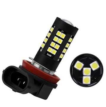 H11 44 LED 3030 smd + soczewka DRL dzienne H8 H9