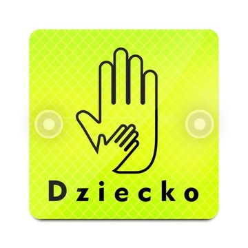 DZIECKO NEON ODBLASK NA AUTO SAMOCHÓD PRZYSSAWKI