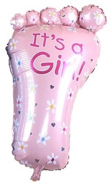 BALON STOPA ITS A GIRL BABY SHOWER DZIEWCZYNA 35CM