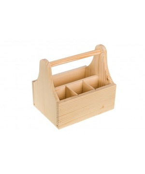 Organizer , nosidełko drewniane 4 przegrody
