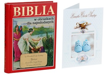 PAMIĄTKA CHRZTU ŚWIĘTEGO BIBLIA + KARTKA GRATIS