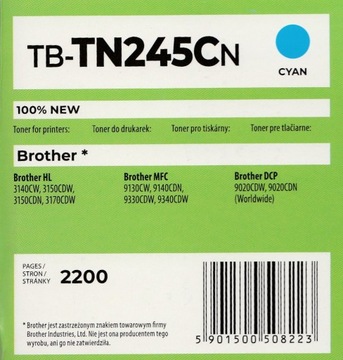 TONER TB - TN245MN CYAN do drukarek BROTHER NIEBIESKI