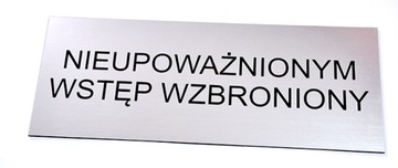 Tabliczka, zakaz , GRAWEROWANA