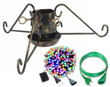 STOJAK POD CHOINKĘ ZESTAW11 LAMPKI 200LED + KABEL