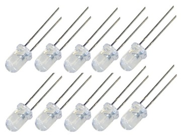 zestaw dioda LED fi3 licznik zegar panel przycisk nawiew 3 mm 12V 10 sztuk