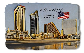 ATLANTIC CITY NJ USA magnes na lodówkę kamień 251