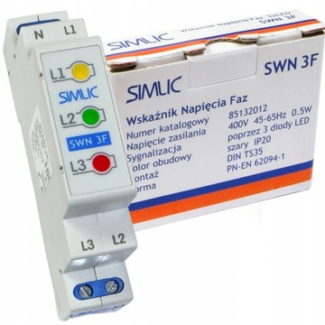 Kontrolka 3 faz sygnalizacyjna lampka led 1p 230V