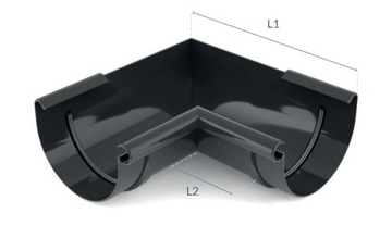 Угол желоба ВНУТРЕННИЙ 125мм Bryza ЧЕРНЫЙ ЧЕРНЫЙ