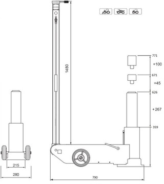 Podnośnik pneumatyczno hydrauliczny 30 ton
