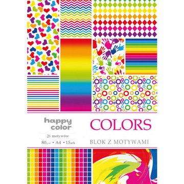 PAPIER BLOK KREATYWNY Z MOTYWAMI A4 COLORS HAPPY C