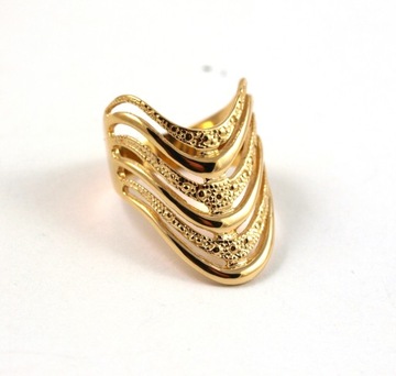 ЗОЛОТОЕ КОЛЬЦО С ШИРОКОЙ ВОЛНОЙ, ЗОЛОТО 333 ПРОБЫ