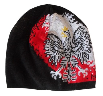 Czapka zimowa Polska : cienki splot : wzór C07
