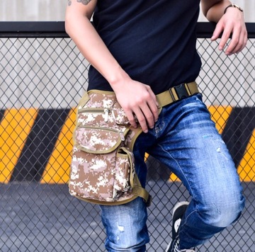 Стильная мужская мотоциклетная сумка на бедро.