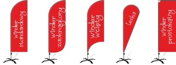 Flaga reklamowa winder maszt 330x90cm beach żagiel 250x90cm projekt